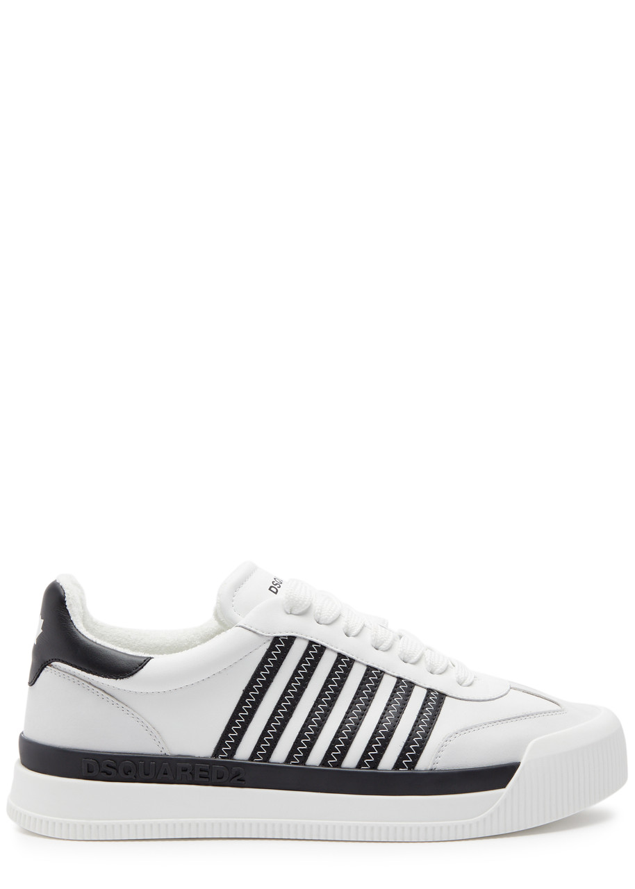 Shop Dsquared2 New Jersey Panelled Leather Sneakers In White