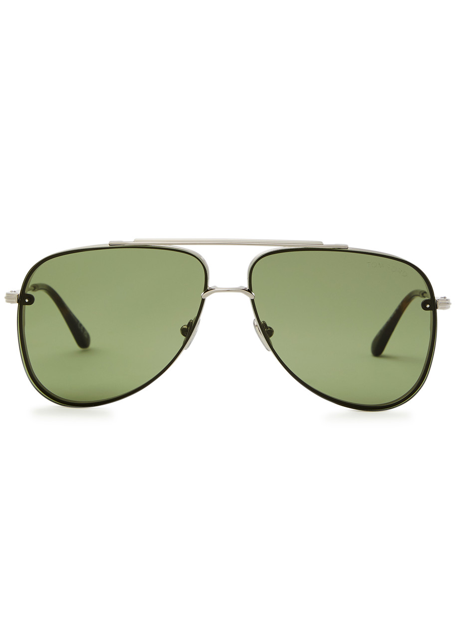 TOM FORD TOM FORD LEON AVIATOR-STYLE SUNGLASSES, SUNGLASSES, METAL, AVIATOR, DESIGNER ENGRAVED LENSES, 100% U