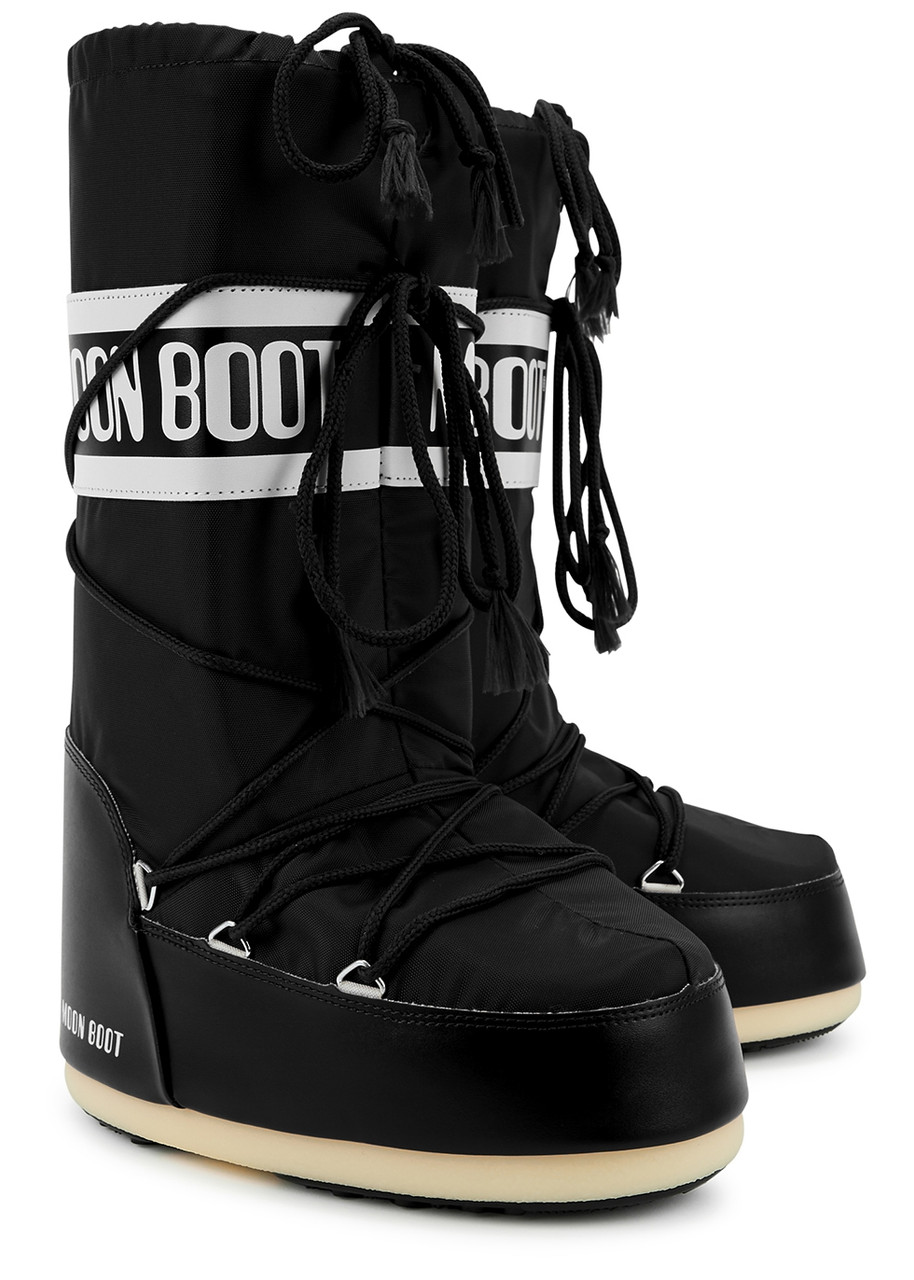 Moon Boot Icon Padded Nylon Mid-calf Snow Boots – Black – 8-10