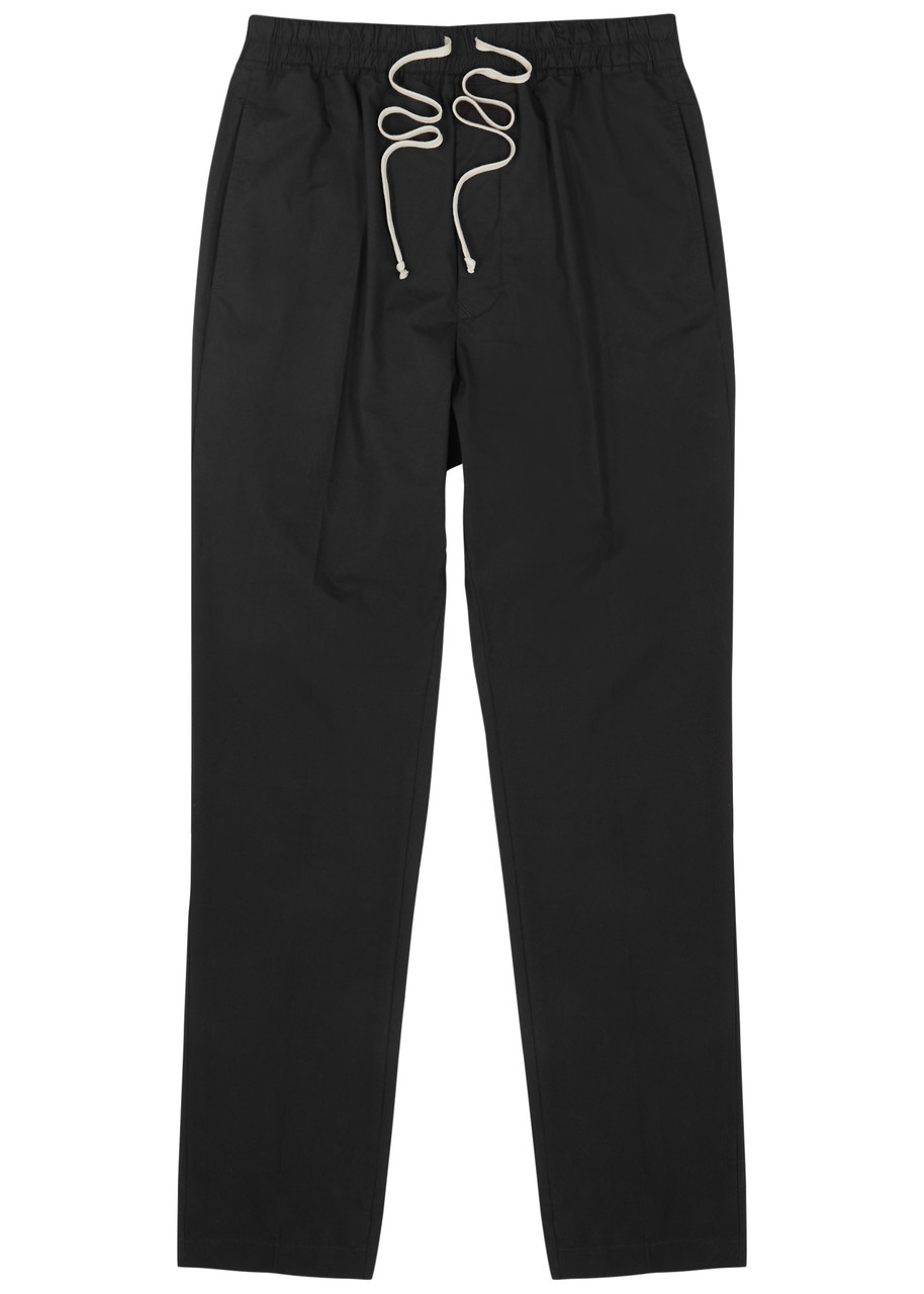 Rick Owens Slim-leg Cotton-poplin Trousers In Black