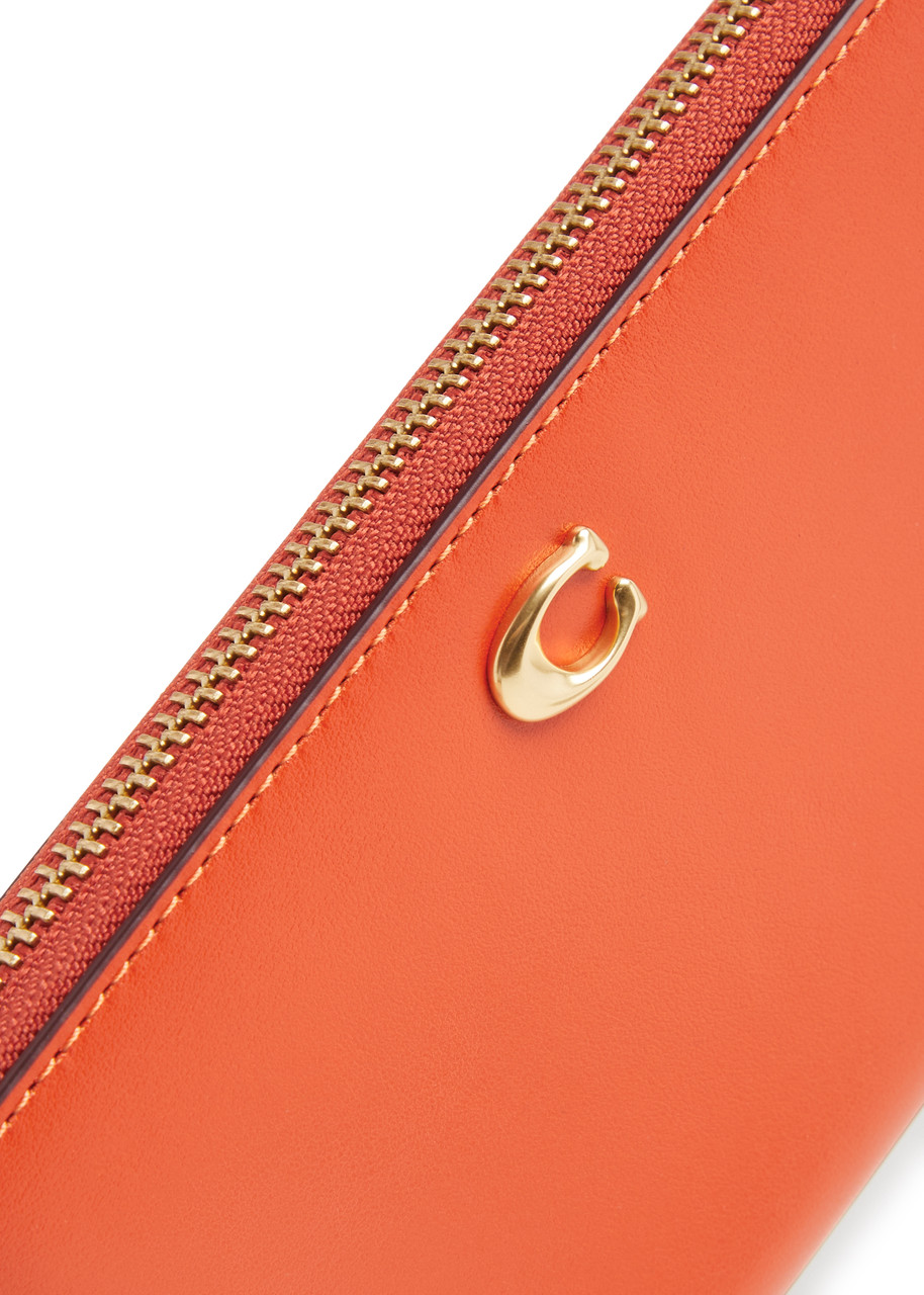  Coach Logo Leather Wallet - Orange - One Size 