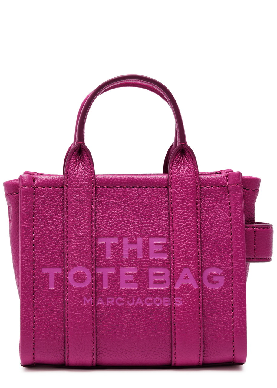 Marc Jacobs The Tote Mini Leather Tote In Dark Pink