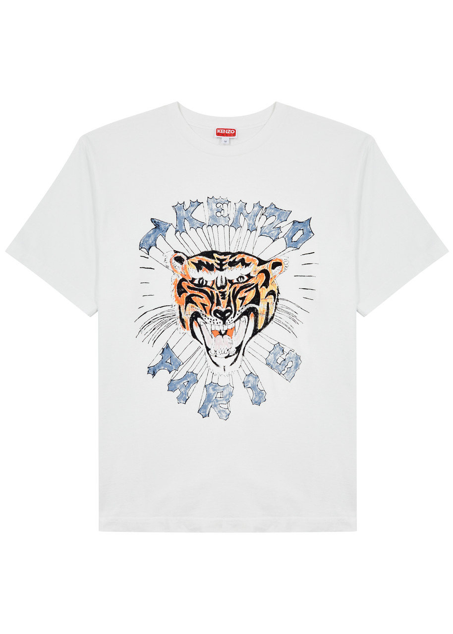 Shop Kenzo Logo-print Cotton T-shirt In White