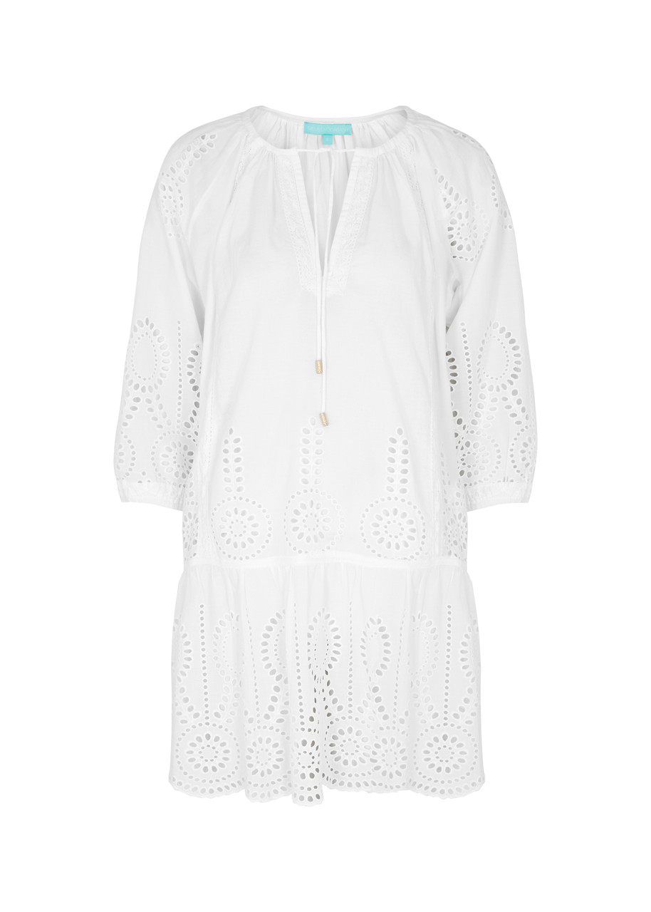 Melissa Odabash Ashley Broderie-anglaise Cotton Kaftan In White