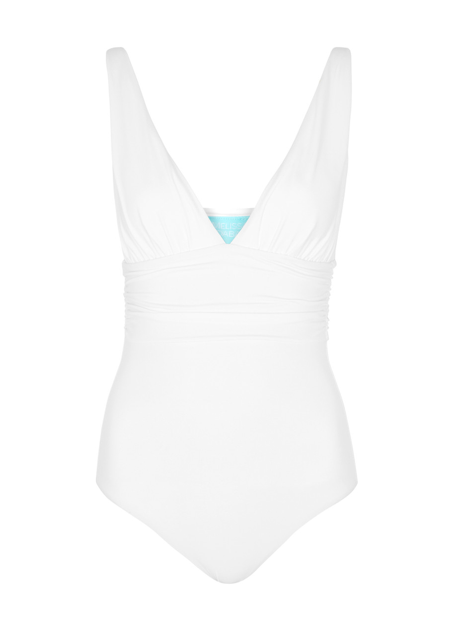Melissa Odabash Panarea Plunge Swimsuit In White
