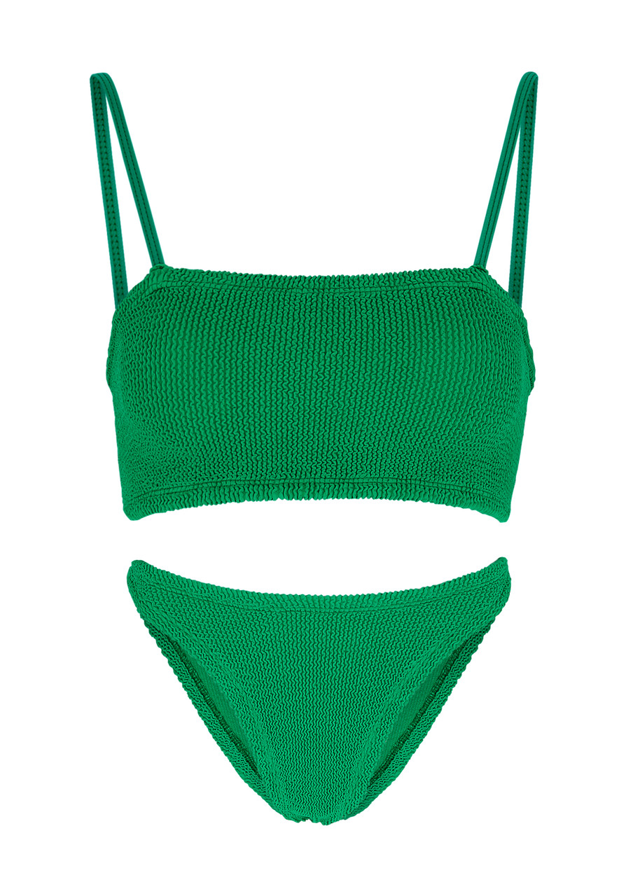 Hunza G Gigi Seersucker Bikini In Green