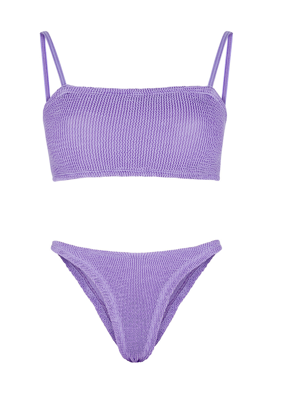 Hunza G Gigi Seersucker Bikini In Lilac