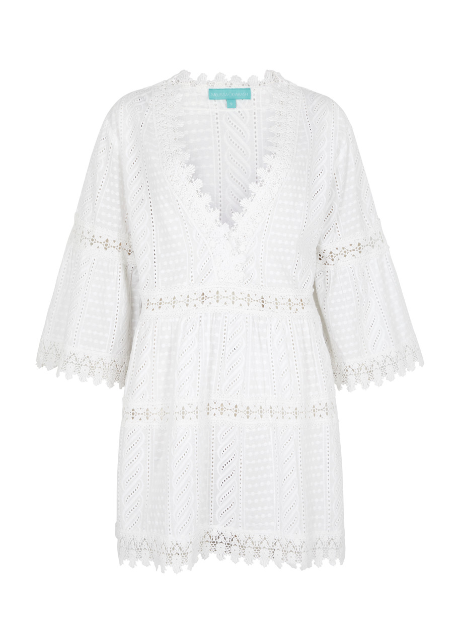 Melissa Odabash Victoria Broderie-anglaise Cotton Kaftan In White