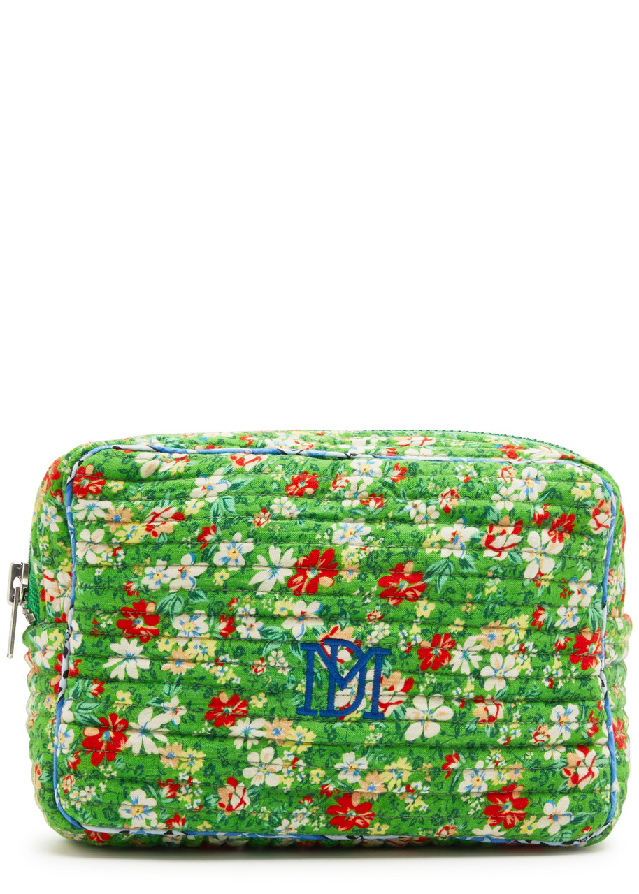 Floral-print Quilted Cotton Cosmetics Pouch