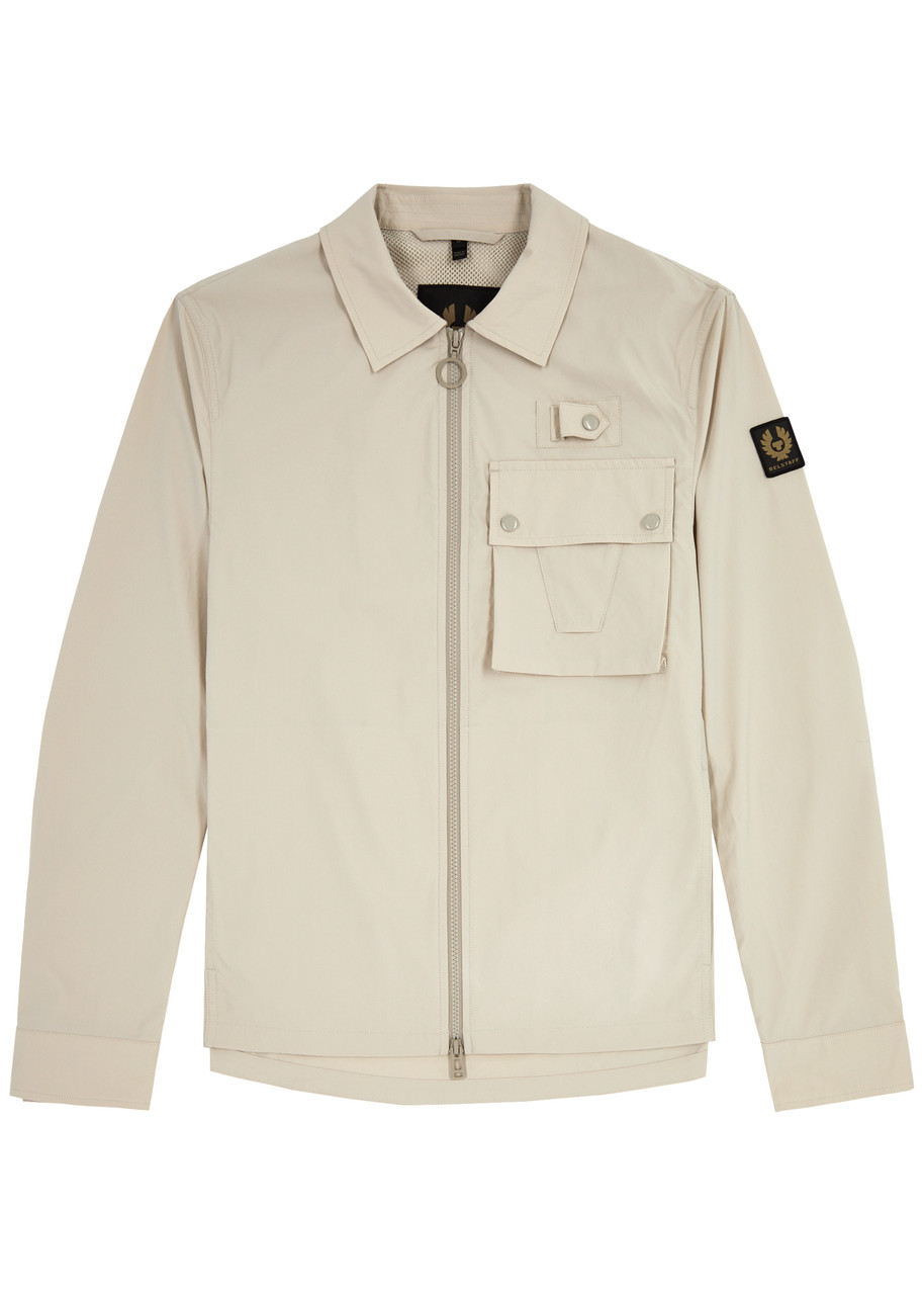 Belstaff Castmaster Logo Shell Overshirt In Cream