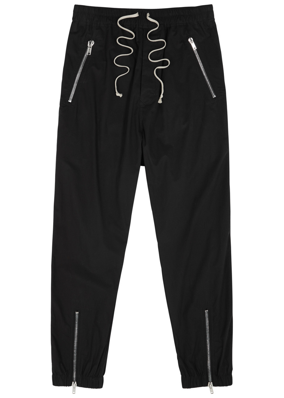 Rick Owens Tecuatl Cotton-poplin Sweatpants In Black