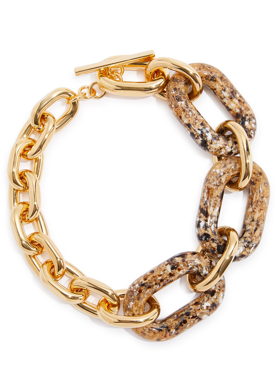 Rabanne Xl Link Chain Necklace In Brown