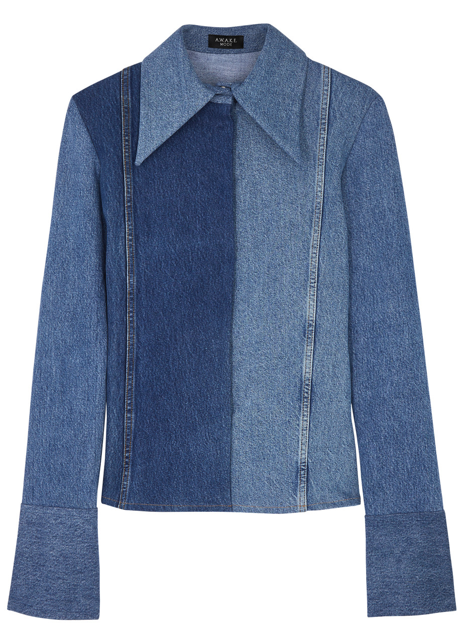 A.W.A.K.E Mode A. W.A. K.E Mode Panelled Denim Shirt