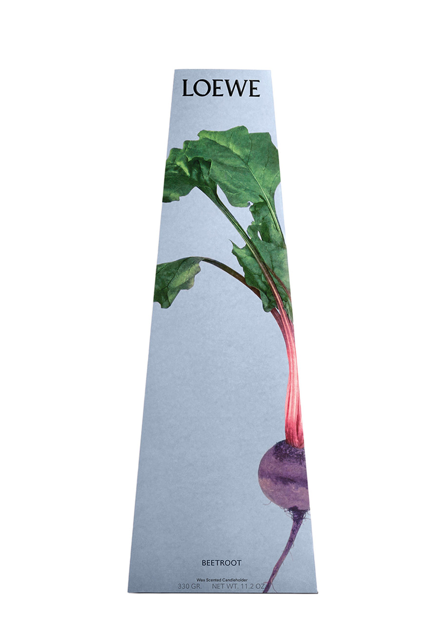 LOEWE LOEWE BEETROOT WAX CANDLEHOLDER 330G, WAX CANDLEHOLDER, CANDLESTICK-SHAPED CANDLE, FRUITY SCENT, FRE