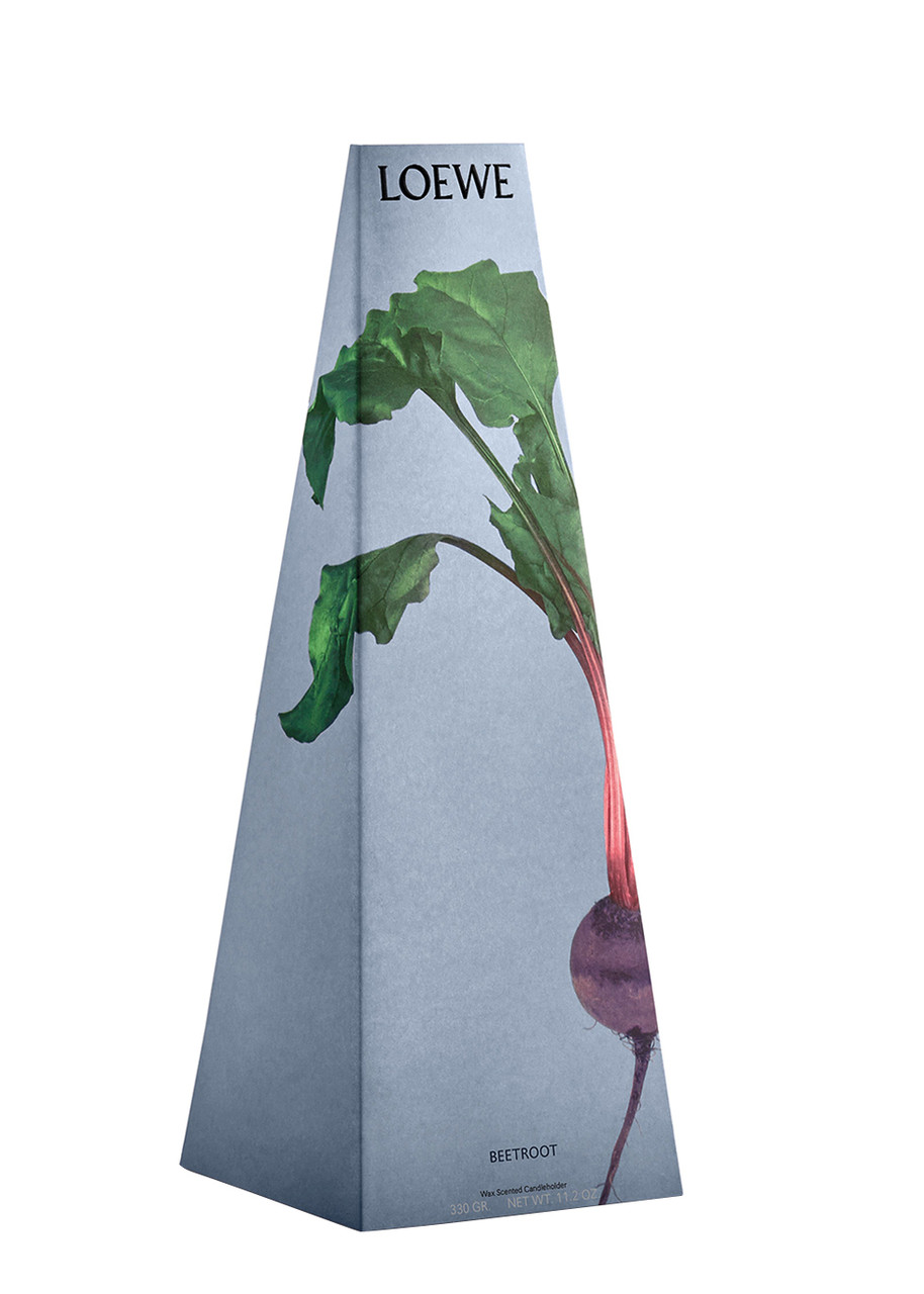  Loewe Beetroot Wax Candleholder 330g, Wax Candleholder, Candlestick-shaped Candle, Fruity Scent, Fresh Aroma, Sweet Notes, 330g 