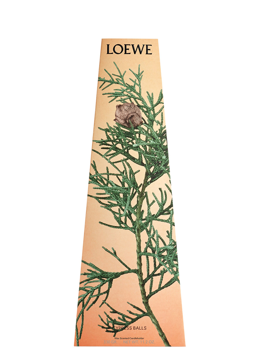  Loewe Cypress Balls Wax Candleholder 330g, Candlestick-shaped Candle, Evergreen Aroma Of The Towering, Coniferous Cypress Tree, Deep Woody Notes, 330g 