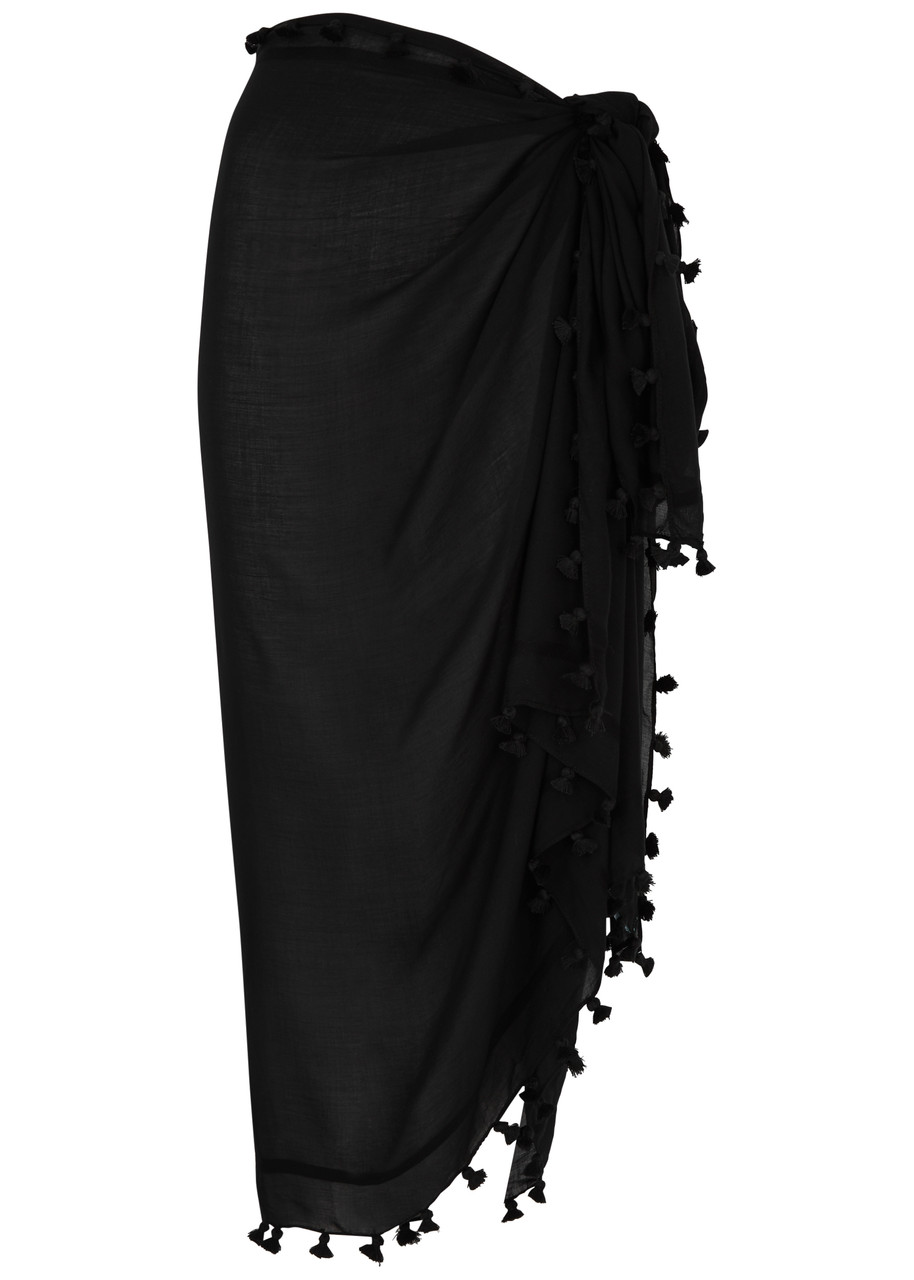 Shop Melissa Odabash Pareo Rayon Sarong In Black