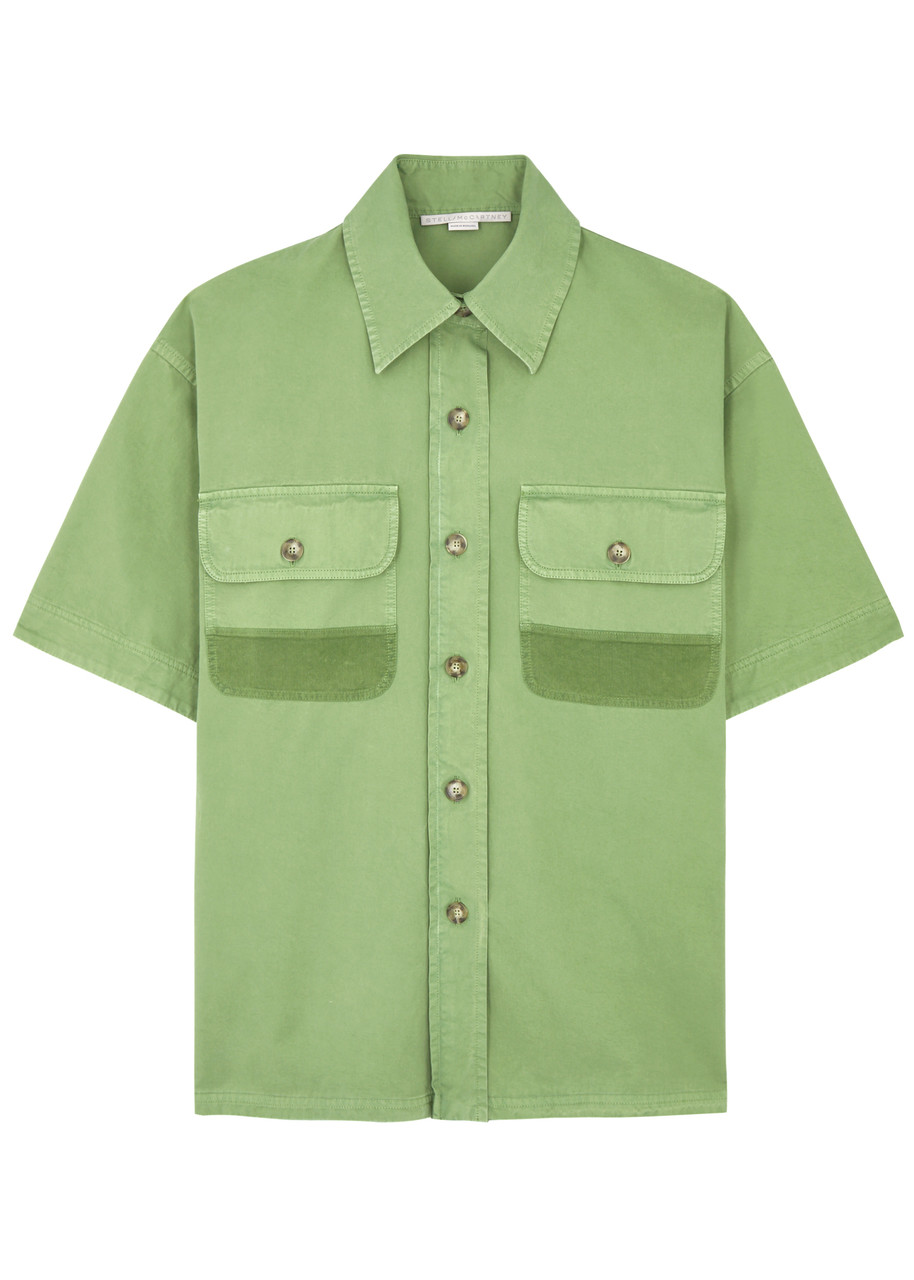Stella Mccartney Organic Cotton Utility Shirt In Green