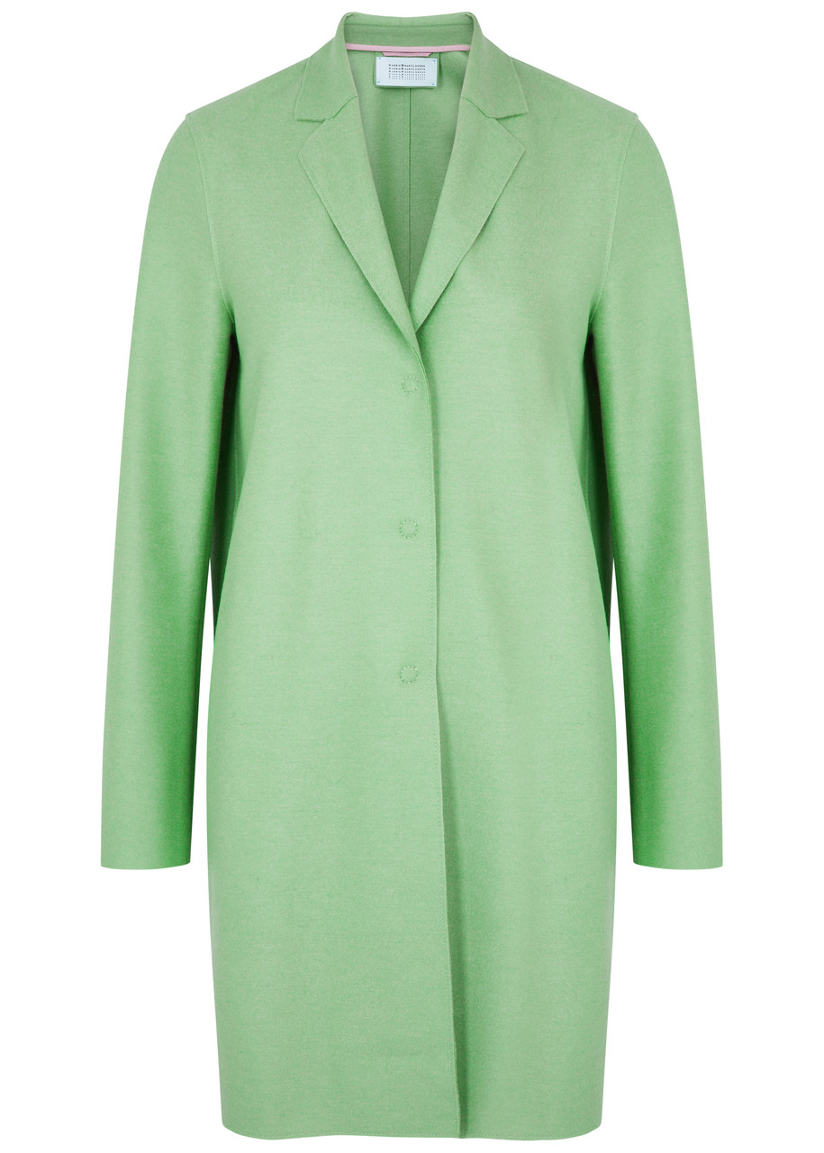 Harris Wharf London Cocoon Wool-felt Coat In Green