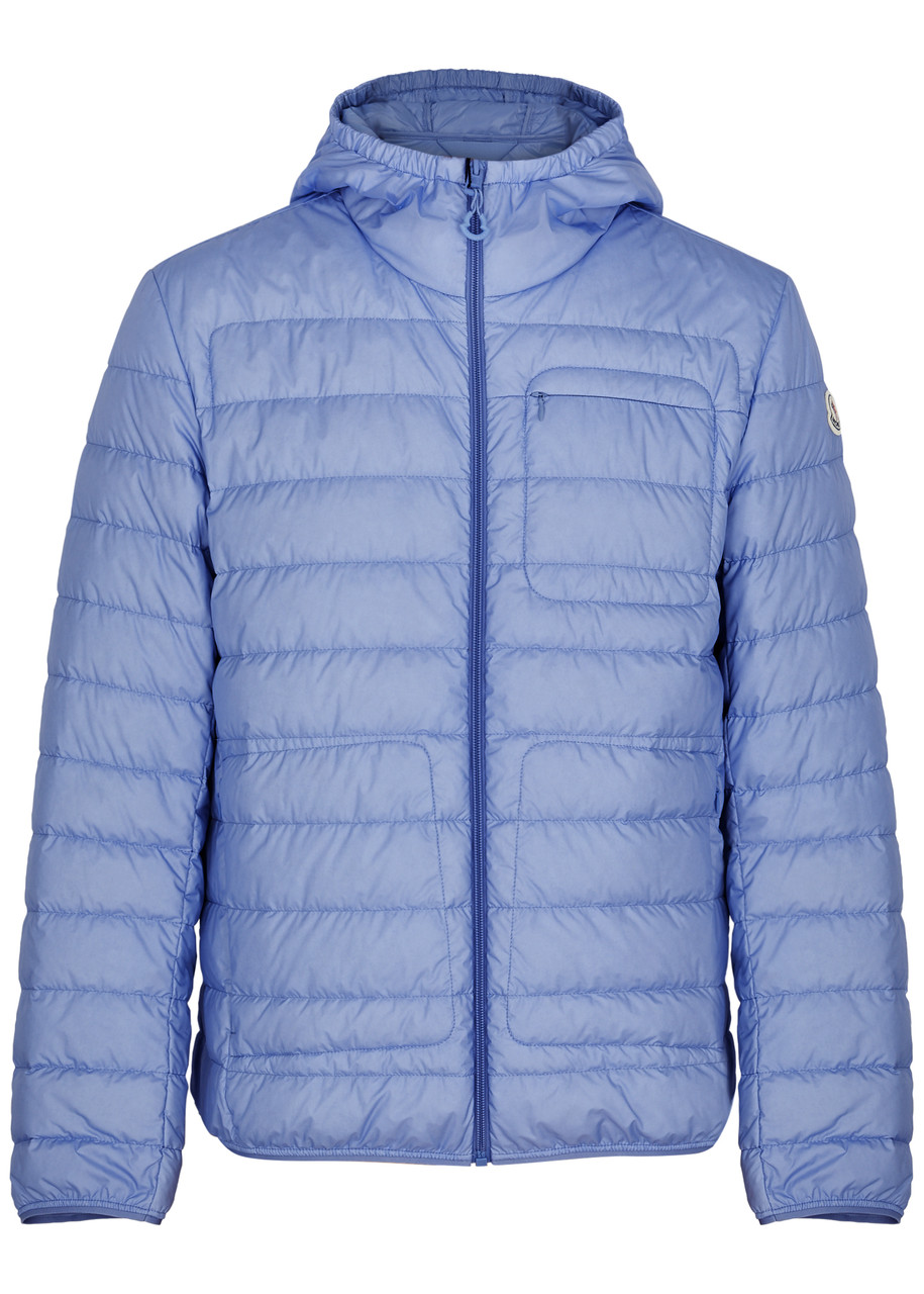 Shop Moncler Pulao Quilted Shell Jacket In Light Blue