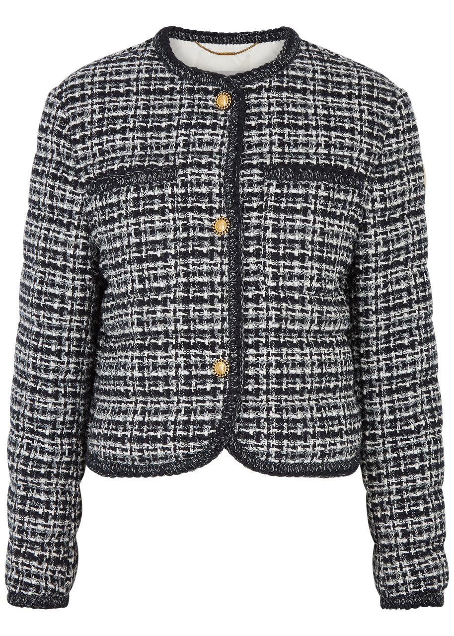 Shop Moncler Eliadi Quilted Bouclé Tweed Jacket In Black