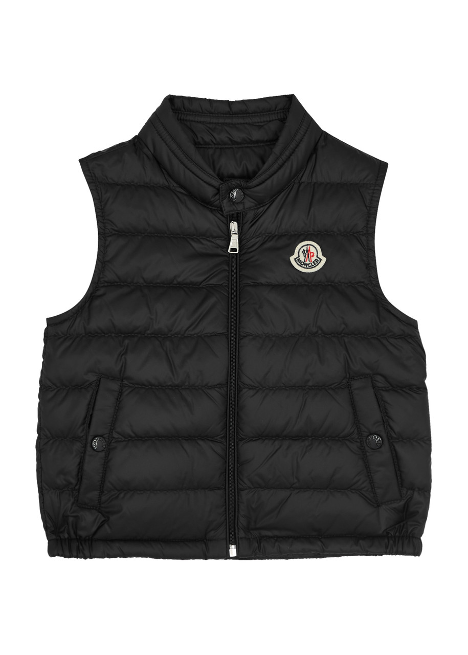 Moncler Kids Amaury Quilted Shell Gilet In Black