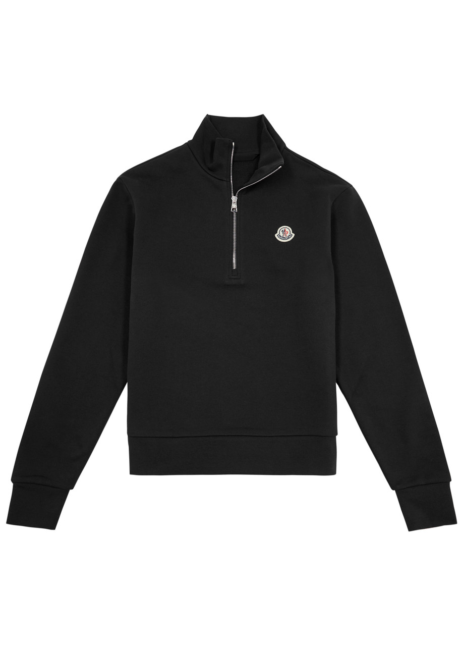 Moncler Half-zip Cotton Sweatshirt - Black - XL