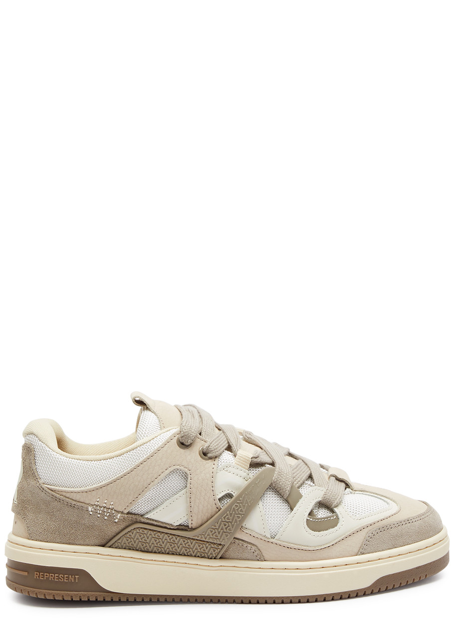 Shop Represent Bully Panelled Mesh Sneakers In Beige