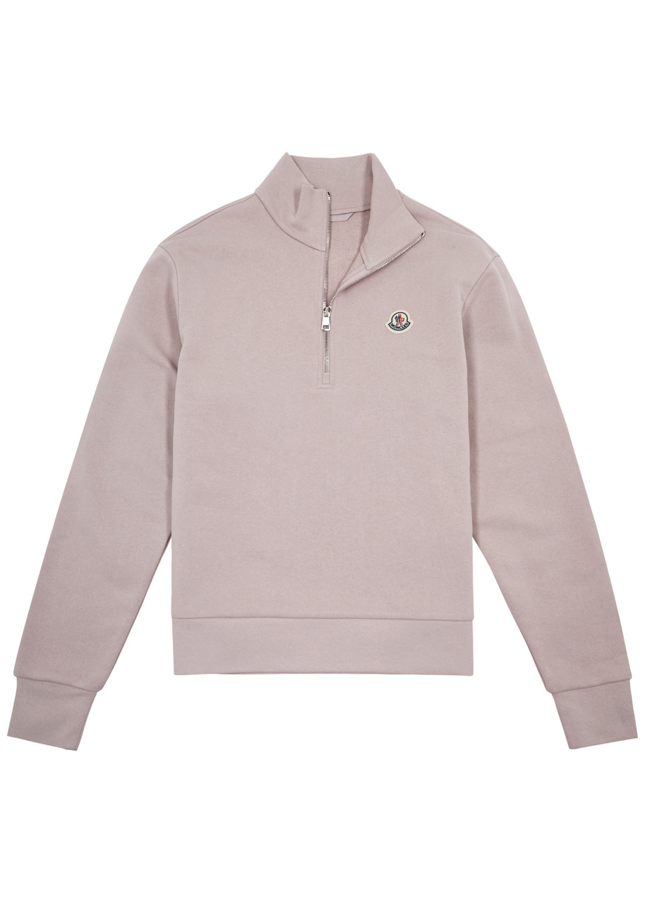 Moncler Half-zip Cotton Sweatshirt In Pink