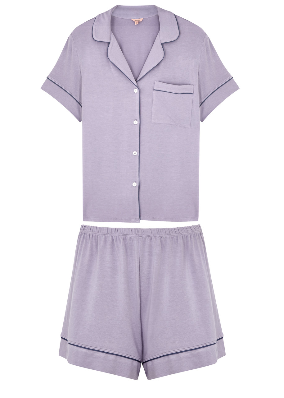 Shop Eberjey Gisele Jersey Pyjama Set In Lilac