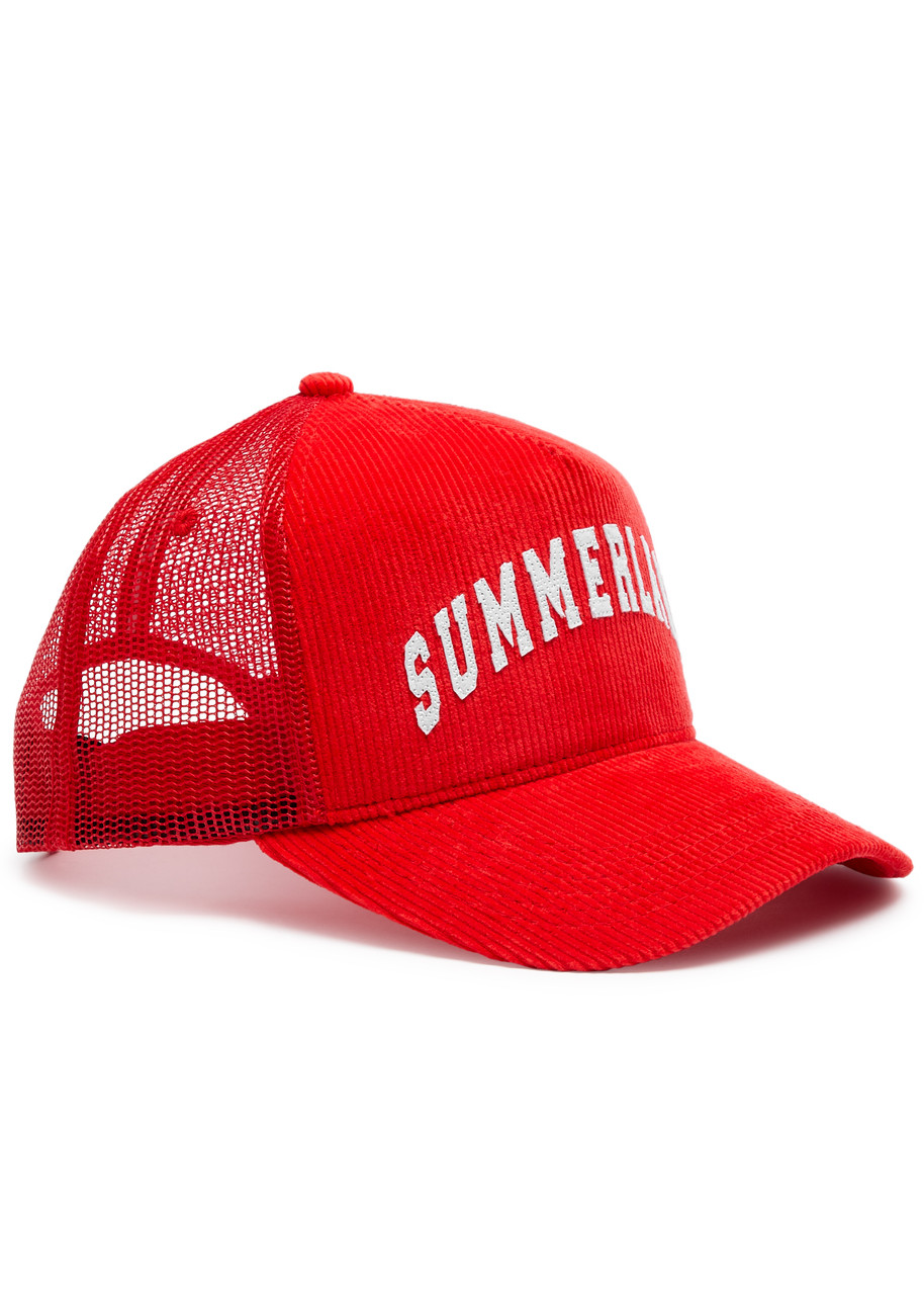 Nahmias Summerland Corduroy Trucker Cap In Red