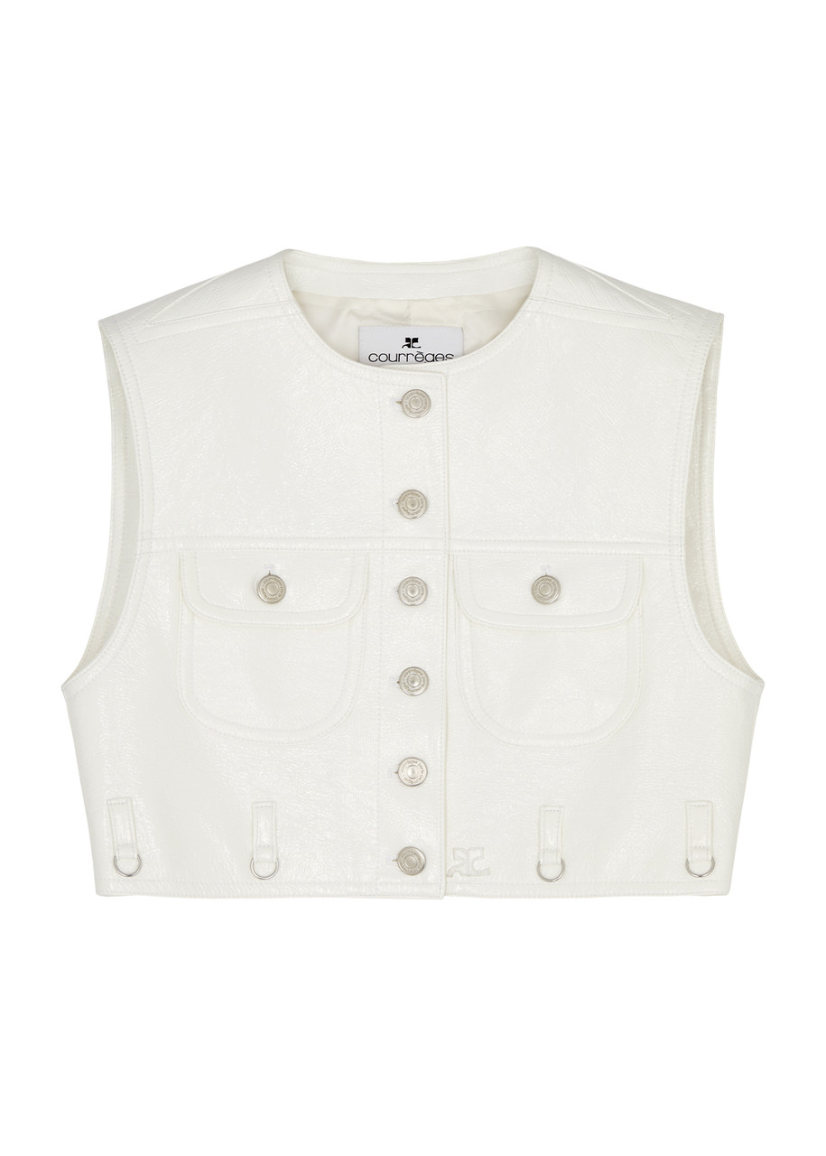 Courrèges Multiflex Cropped Vinyl top - White - 36 (UK8 / S)