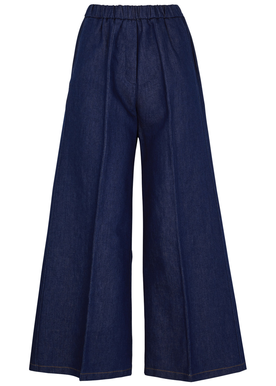 Shop Forte Forte Forte_forte Wide-leg Denim Trousers In Dark Blue