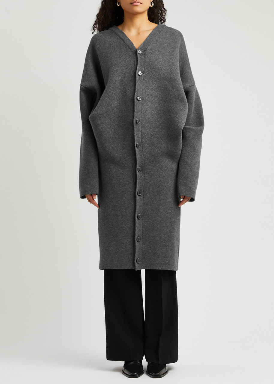  Loewe Draped Wool-blend Coat - Dark Grey - S (uk8-10 / S) 