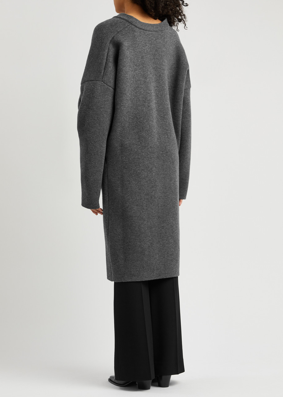  Loewe Draped Wool-blend Coat - Dark Grey - S (uk8-10 / S) 