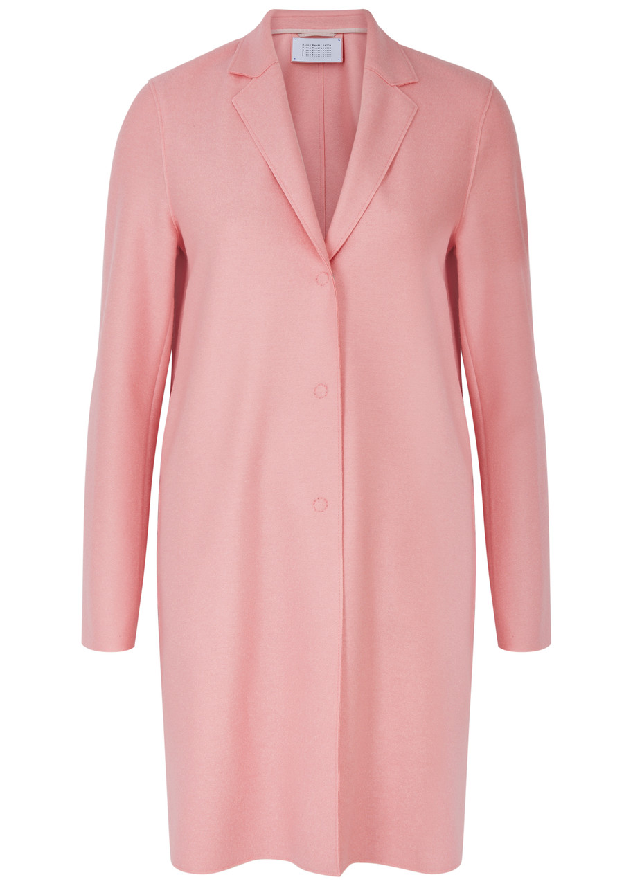 Shop Harris Wharf London Cocoon Wool-felt Coat In Pink