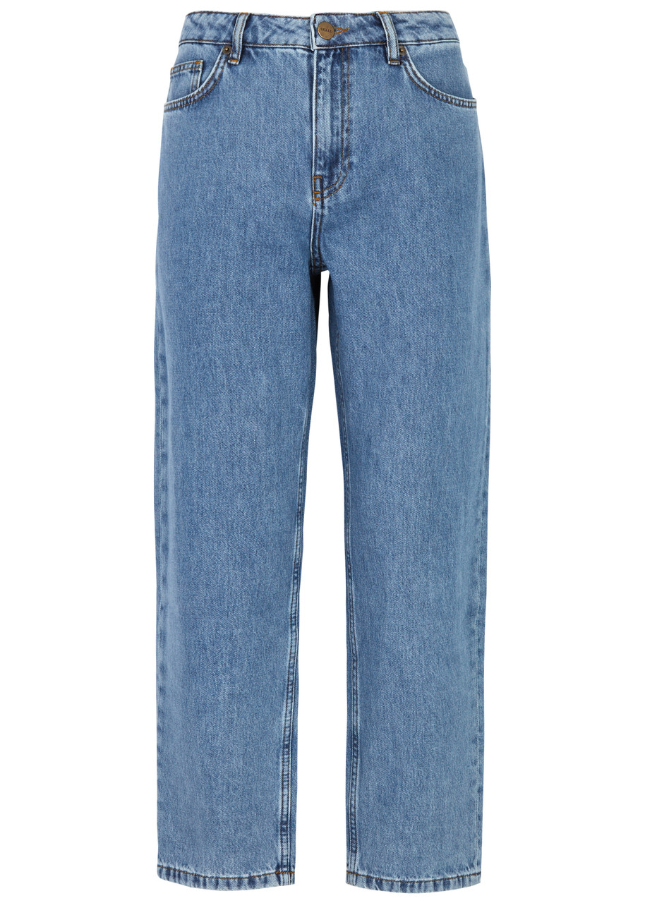 Shop Skall Studio Allison Cropped Straight-leg Jeans In Blue