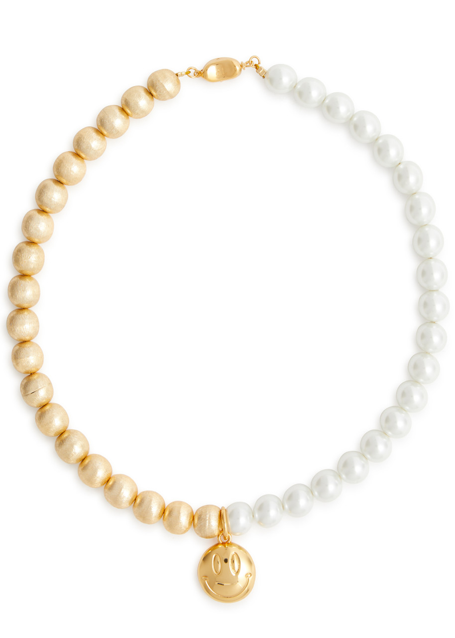 Shop Timeless Pearly Smiles 24kt Gold-plated Beaded Necklace