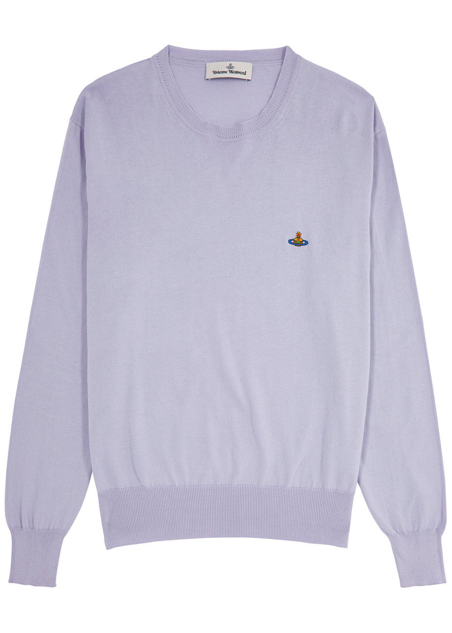 Vivienne Westwood Alex Logo Cotton Jumper In Lilac