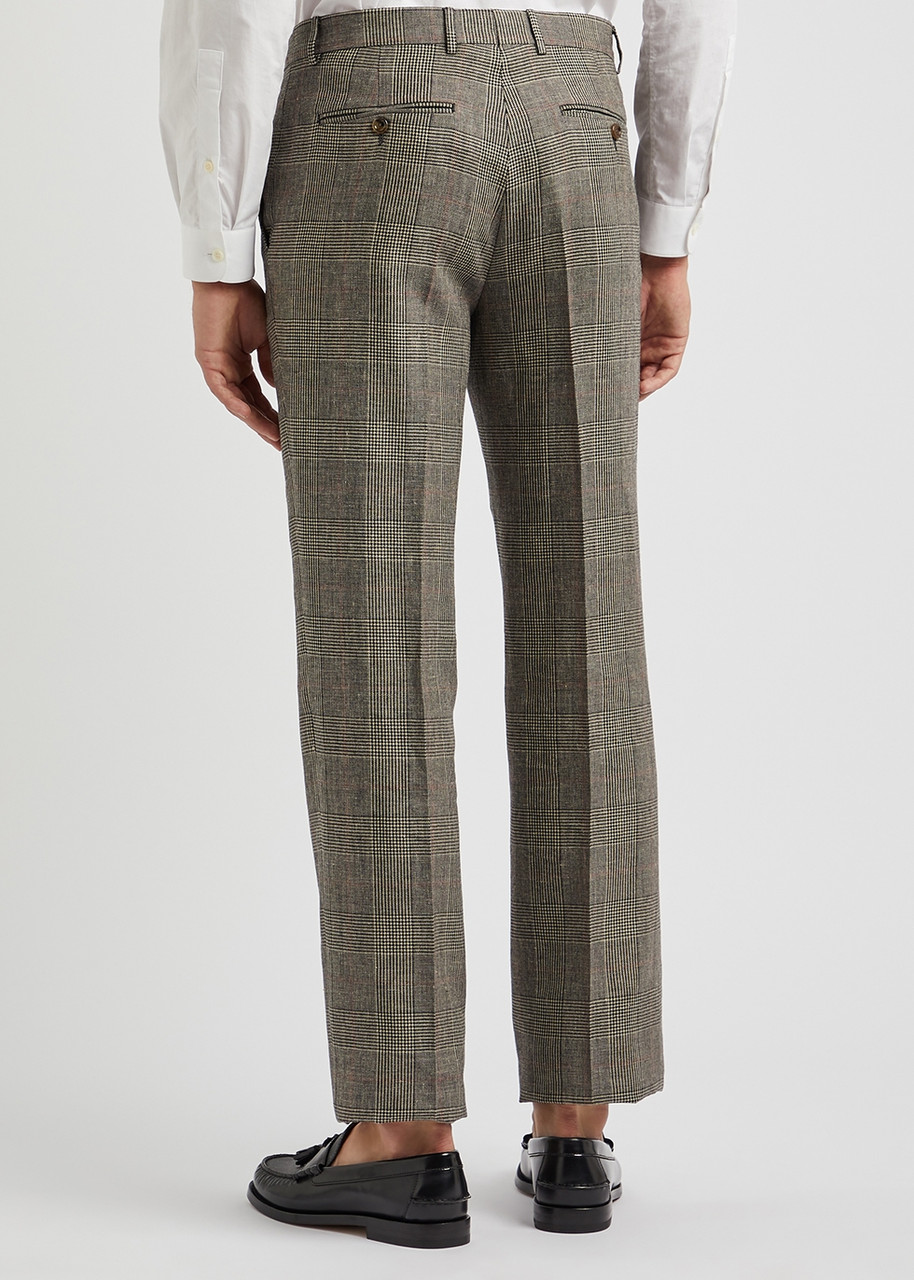  Gucci Checked Wool-blend Trousers - Grey - 48 