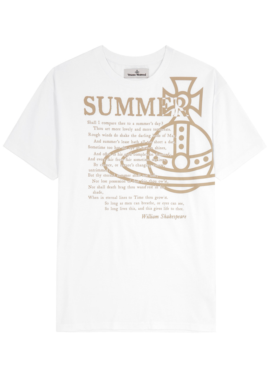Shop Vivienne Westwood Summer Printed Cotton T-shirt In White