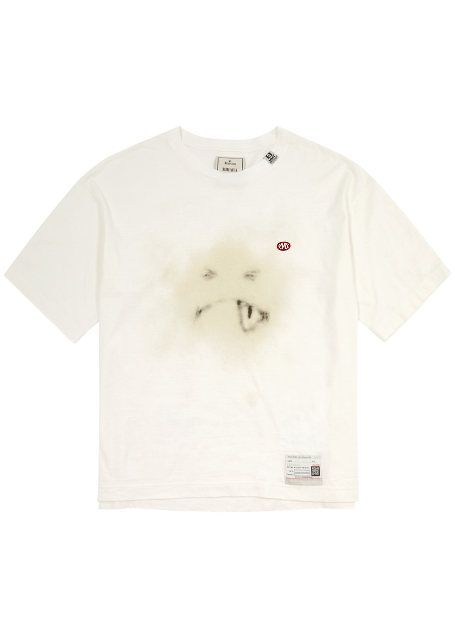 Maison Mihara Yasuhiro Maison Mihara Yasuhiro Smiley Printed Cotton T-shirt In White