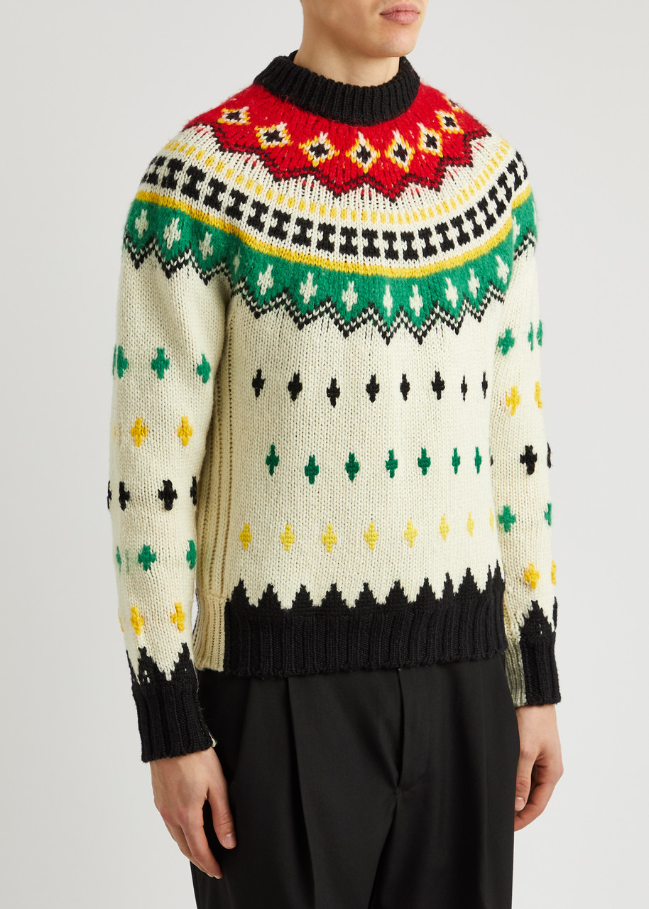  Moncler Grenoble Fair Isle Wool-blend Jumper - Multicoloured - M 