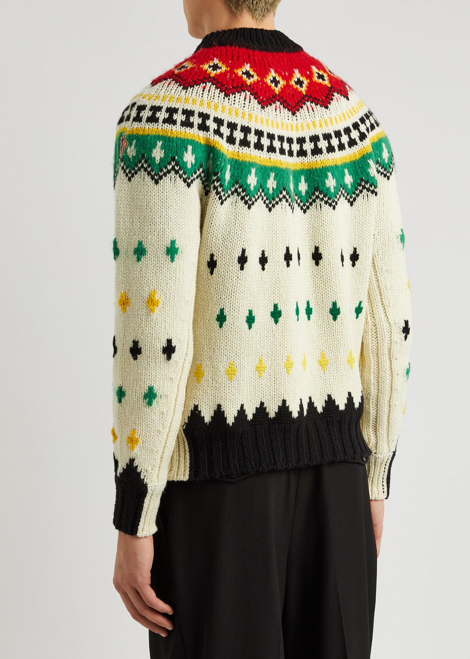  Moncler Grenoble Fair Isle Wool-blend Jumper - Multicoloured - M 
