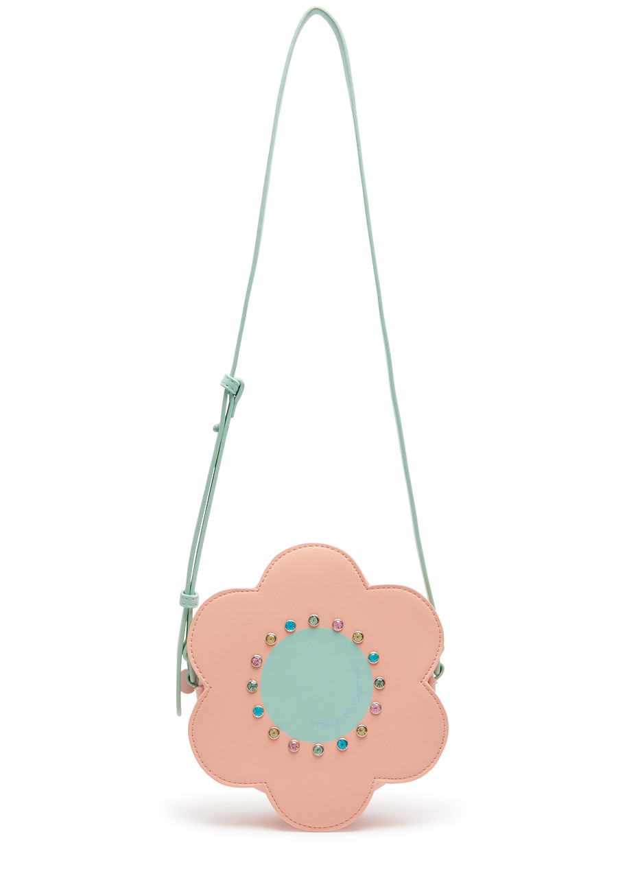 Stella Mccartney Kids Flower Faux Leather Cross-body Bag In Multicoloured