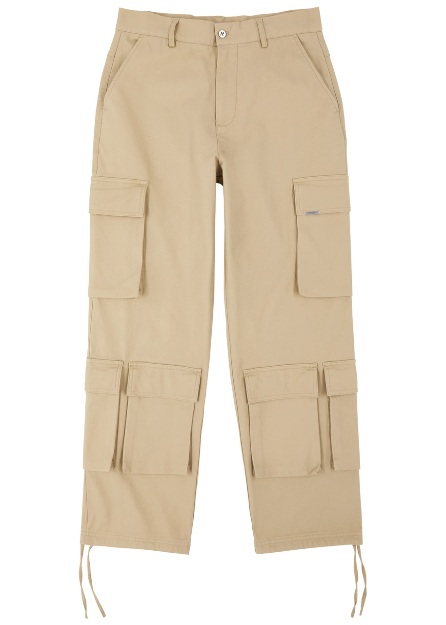 Shop Represent Cotton Cargo Trousers In Sand