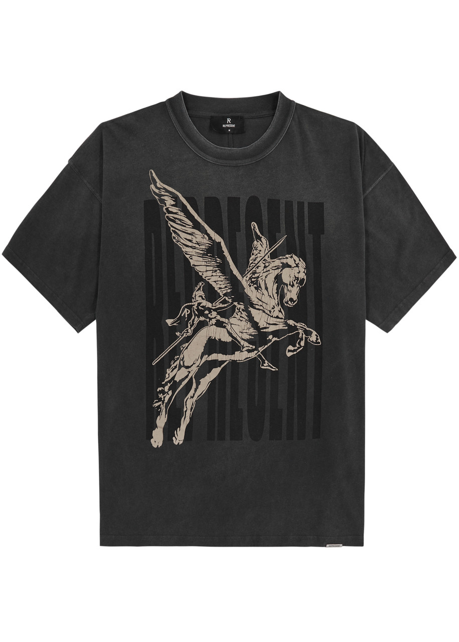 Represent Spirits Mascot Cotton T-shirt In Black
