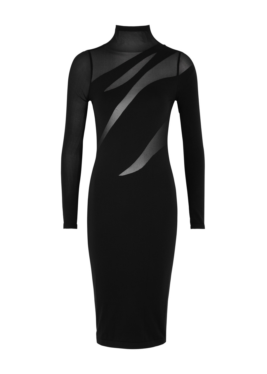 Shop Wolford Stretch-jersey Mini Dress In Black