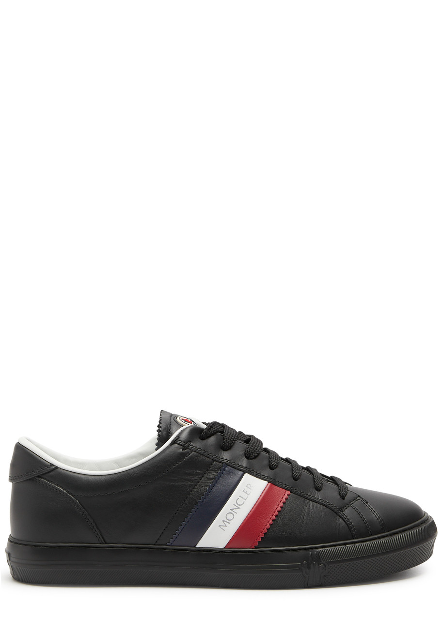 Moncler New Monaco Leather Sneakers - Black - 9, Moncler Trainers, Zig Zag - 9