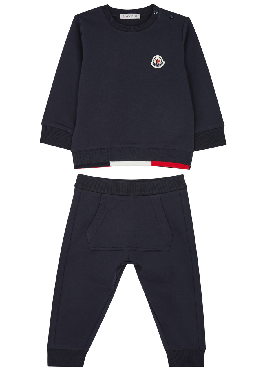 Moncler Kids Logo Stretch-cotton Tracksuit - Navy - 12/18M (12 Months)